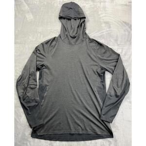 Lululemon Fast Free Hoodie Mens Small Heathered Gray Pullover Reflective Running